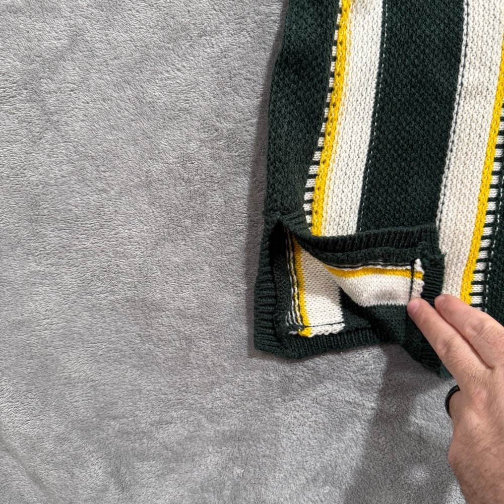 NFL Green Bay Packers Knit Baja Hoodie - Green, White & Yellow Size Medium - Picture 7 of 8